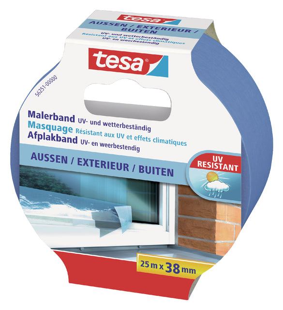 TESA - PLAKE PROF OUTDOOOR 25MX38MM BLEU | Pièce un 1 rouleau 8 pièces