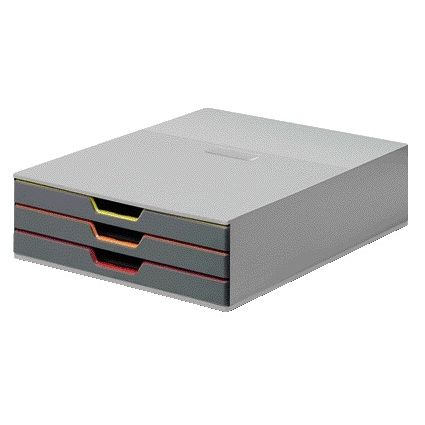 Durable - Cajonera Varicolor 3 cajones gris