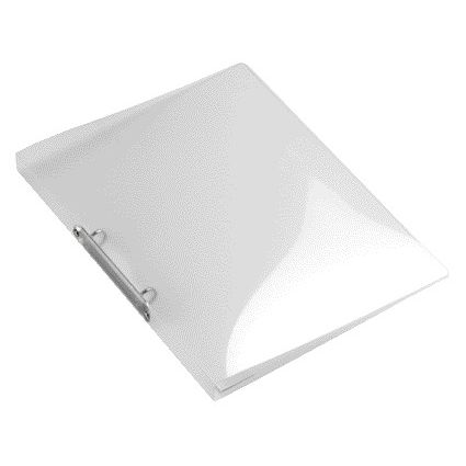HF2 - Ring binder A4 2-ring O-mech 16mm PP transparent white | 20 pieces
