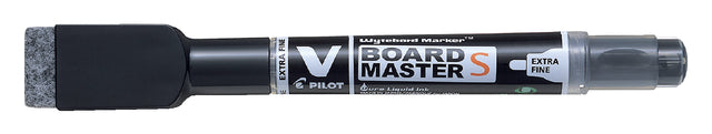 Pilot - V-Board Master whiteboardmarker, met wisser, ronde punt, 1,3 mm, zwart