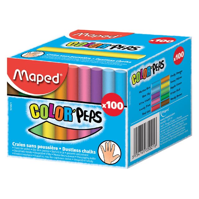 Mapte - Blackboard Chalk Maped Color'Pepps DS 100st Assorti | Box un 100 pièces