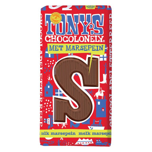 Tony's Chocolonely - Schokoladenbriefmilchmarzipan S 180gr