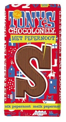 Tony's Chocolonely -  Chocoladeletter tony chocolonely melk pepernoot s