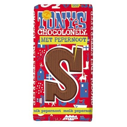 Tony's Chocolonely - Lettera al cioccolato pan di zenzero al latte S 180gr | 15 pezzi