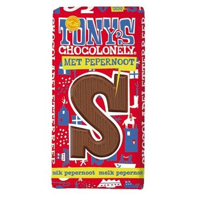 Tony's Chocolonely - Lettera al cioccolato pan di zenzero al latte S 180gr | 15 pezzi
