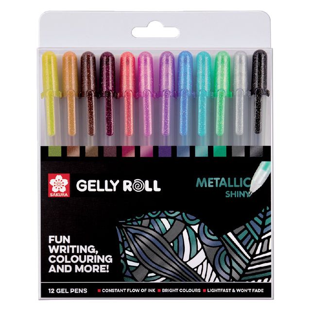 Sakura - roller Gelly Roll Metallic, etui van 12 stuks in geassorteerde kleuren