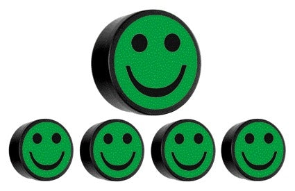 Smit Visual - Aimant smiley 35mm vert 5 pièces