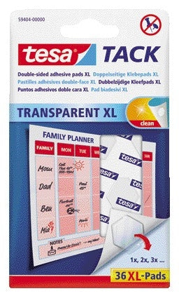 Tesa - Klebepads ® TACK doppelseitig transparent XL 36 Stück