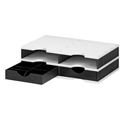 Styro - Set scomparti doc A4 4 scomparti nero/grigio