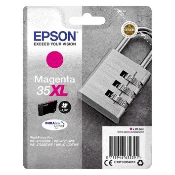 Epson -  Padlock Singlepack Magenta 35XL DURABrite Ultra Ink