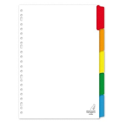 Kangaro - Tabs 23-hole PK405M 5-piece white cardboard