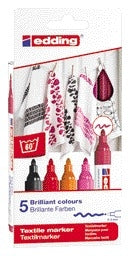 Edding - Rotulador textil 4500 redondo 2-3mm cálido surtido 5 piezas