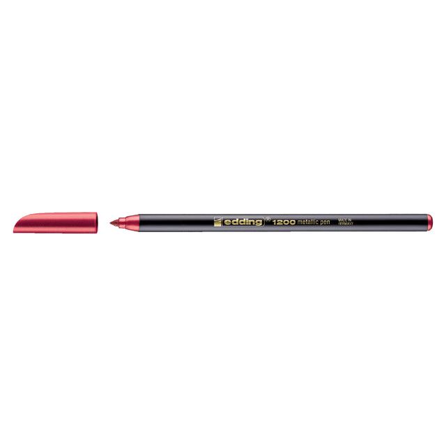 Edding - Fineliner Edding 1200 F Red métallique | Boîte extérieure une pièce de 10