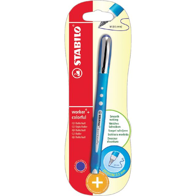 Stabilo - Rollerpen worker 0.5mm colorful 2019/41 blauw blister