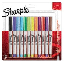 Sharpie - Pennarello ovvero pennarello tondo ultra fine divertente blister assortito da 12 pezzi