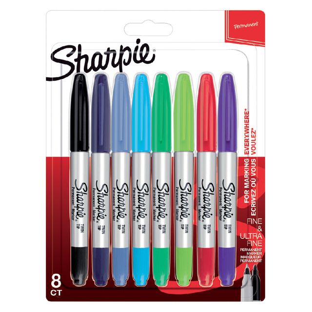 Sharpie - Filise -Tip Pen, dh Twin Tipp UF und F Assorti | Blasen Sie ein 8 -Stück