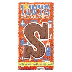 Tony's Chocolonely -  Chocoladeletter tony chocolonely melk s 180gr | 15 stuks