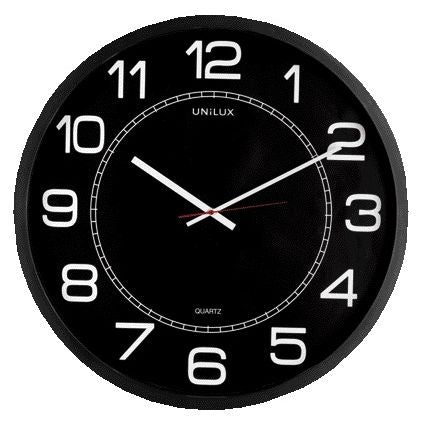 Unilux -  Wandklok mega dia 57.5cm zwart