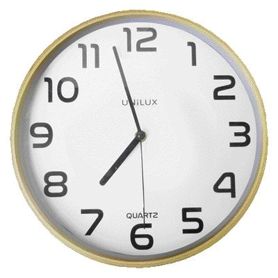 UNILUX - Reloj de pared madera báltica blanco