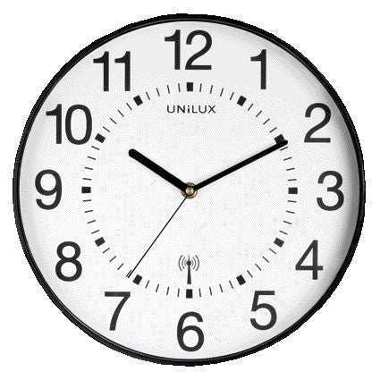 UNILUX - Reloj de pared Maxi radiocontrolado Ø 37,5 cm negro/blanco