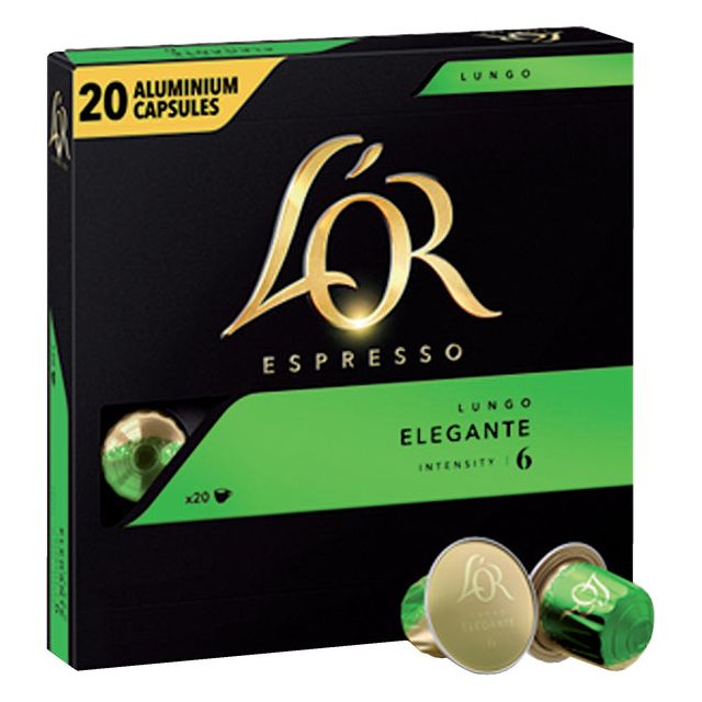 L'Or - Kaffeetassen L'or Espresso Lungo Elegante 20st | Pak ein 20 -Stück | 10 Stück