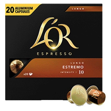 L'or - Tazas de café espresso Lungo Estremo 20 piezas