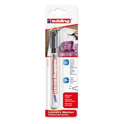 Edding -  Wasgoedmarker  8040 rond 1mm zwart blister