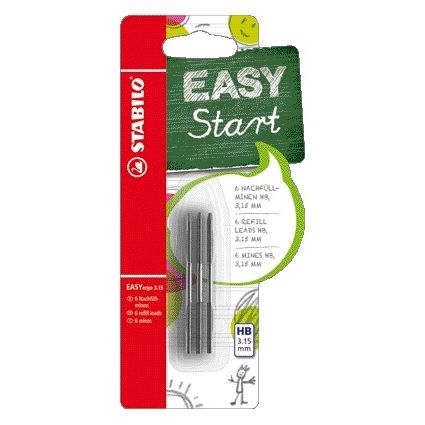 Stabilo - Pencil marker Easyergo refills HB 3.15mm blister of 6 pieces