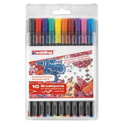 Edding - Brushpen 1340 astuccio assortito da 10 pezzi