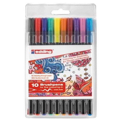 Edding - Brushpen 1340 astuccio assortito da 10 pezzi