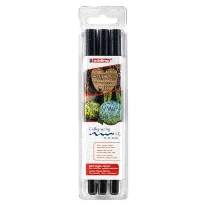 Edding - Penna calligrafica 1255 linea nera 2.0 3.5 5.0mm blister da 3 pz