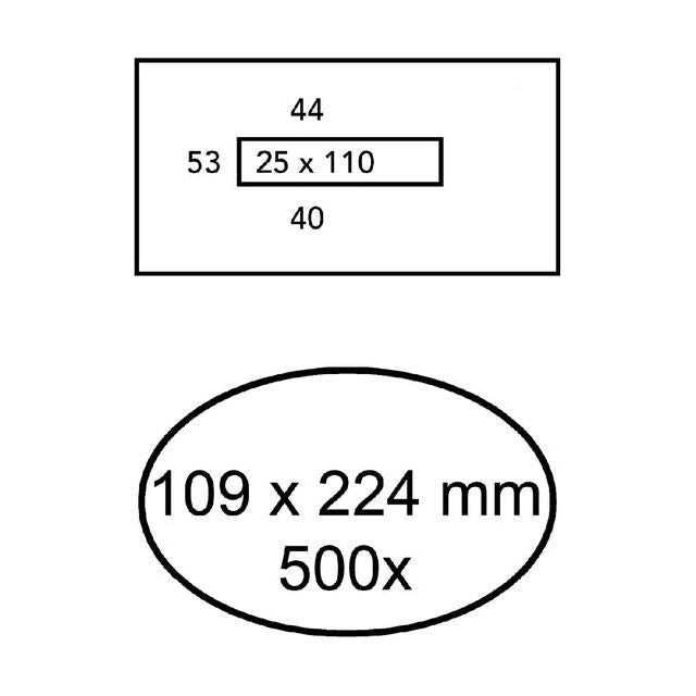 Quantore - umhüllt 109x224mm VM 80GR WT 500ST | Box ein 500 Stück