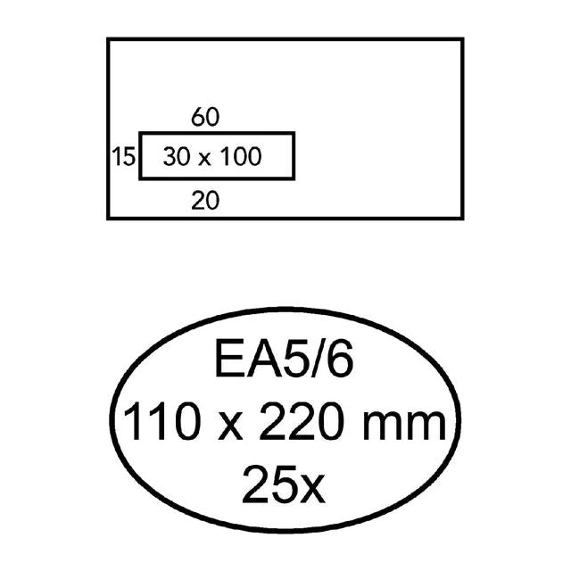 Quantore - Umschlagfenster VL EA5/6 110x220 80GR ZK | Sich ein 25 -Stück schnappen