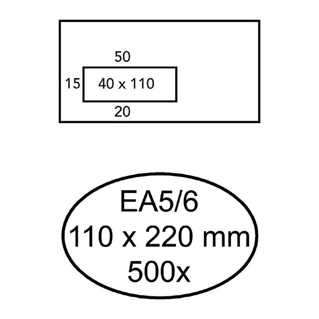 Quantore - Umschlagfenster EA5/6 VL45 ZK 80GR WT | Box ein 500 Stück