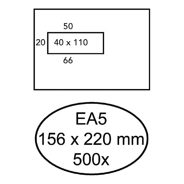 Quantore - Umschlagfenster EA5 VL40 ZK 80GR WT | Box ein 500 Stück