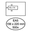 Hermes - Envelope EA5 156x220mm window 4x11links self-adhesive 500 pieces