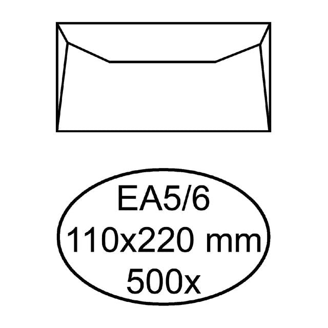 Hermes - Envelop bank EA5/6 110x220mm gegomd wit