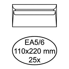 Quantore - Buste bancarie EA5/6 110x220mm autoadesive bianche 25 pezzi