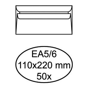 Quantore - Envelope bank EA5/6 110x220mm self-adhesive white 50 pieces