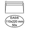 Hermes – Briefumschlagbank EA5/6 110 x 220 mm, selbstklebend, weiß, Packung mit 50 Stück