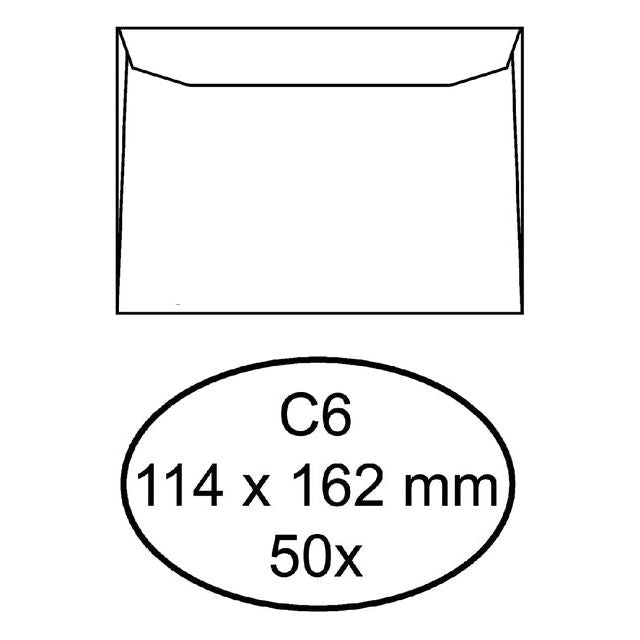 Hermes - Einhülle Hermes Bank C6 114x162 ZK 50st White | Außenschachtel A 10 Pack x 50 Stück