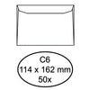 Hermes -  Envelop  bank c6 114x162 zk 50st wit | 10 stuks