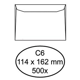 Quantore - Envelope bank C6 114x162mm white 500 pieces