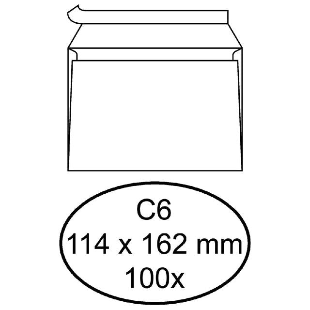 Quantore - Hüllungsbank C6 114x162 80GR ZK WT | Packen Sie ein 100 Stück | 10 Stück