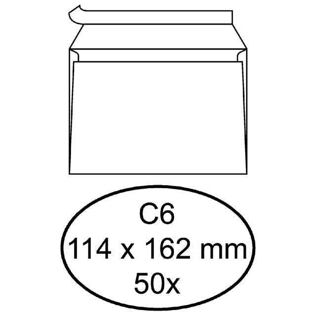 Quantore - Hüllungsbank C6 114x162 80GR ZK WT | Packen Sie ein 50 -Stück | 20 Teile