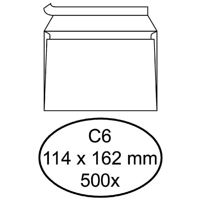 Hermes - Einhülle Hermes Bank C6 114x162 ZK 500st White | Box ein 500 Stück