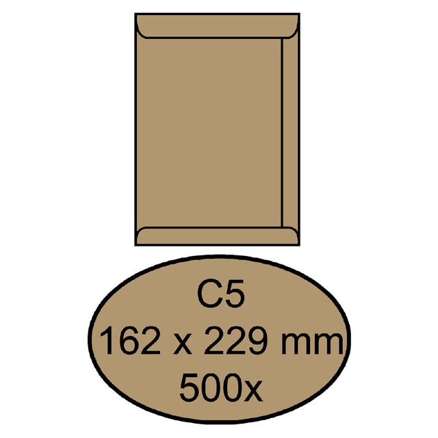 Quantore - Umschlag Tat C5 162x229mm Brurinkraft 90G | Box ein 500 Stück