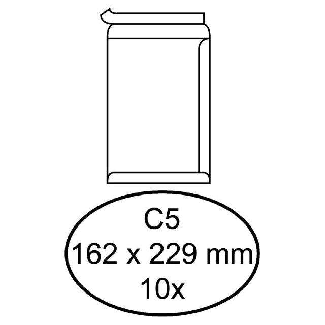 Quantore - Umschlag Deed C5 162x229 100gr ZK WT | PAK A 10 Stück | 50 Stück