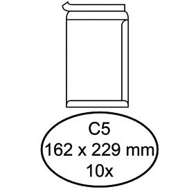 Quantore -  Envelop akte C5 162x229mm zelfklevend wit 10 stuks