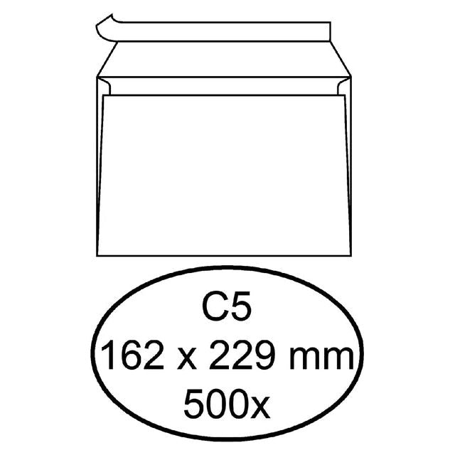 Hermes - Envelop bank C5 162x229mm zelfklevend met strip wit